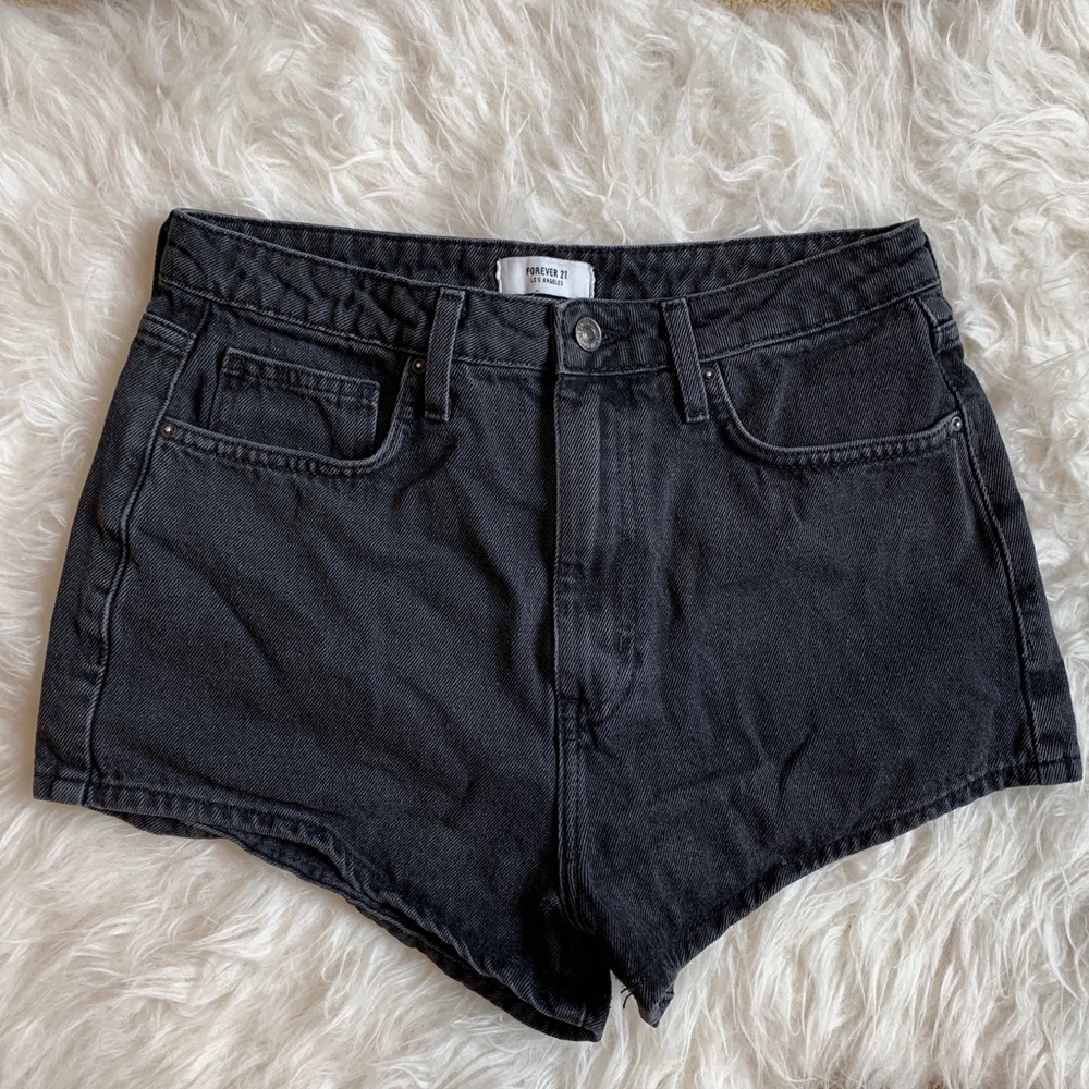 Forever 21 High-waisted Black Jean Shorts